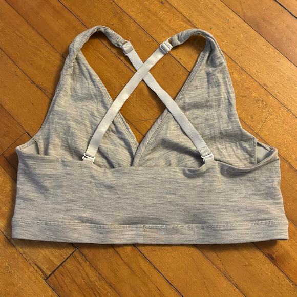 Wool& Size L Roam Convertible Wrap Bra Merino Wool Oatmeal Heather - Picture 5 of 6